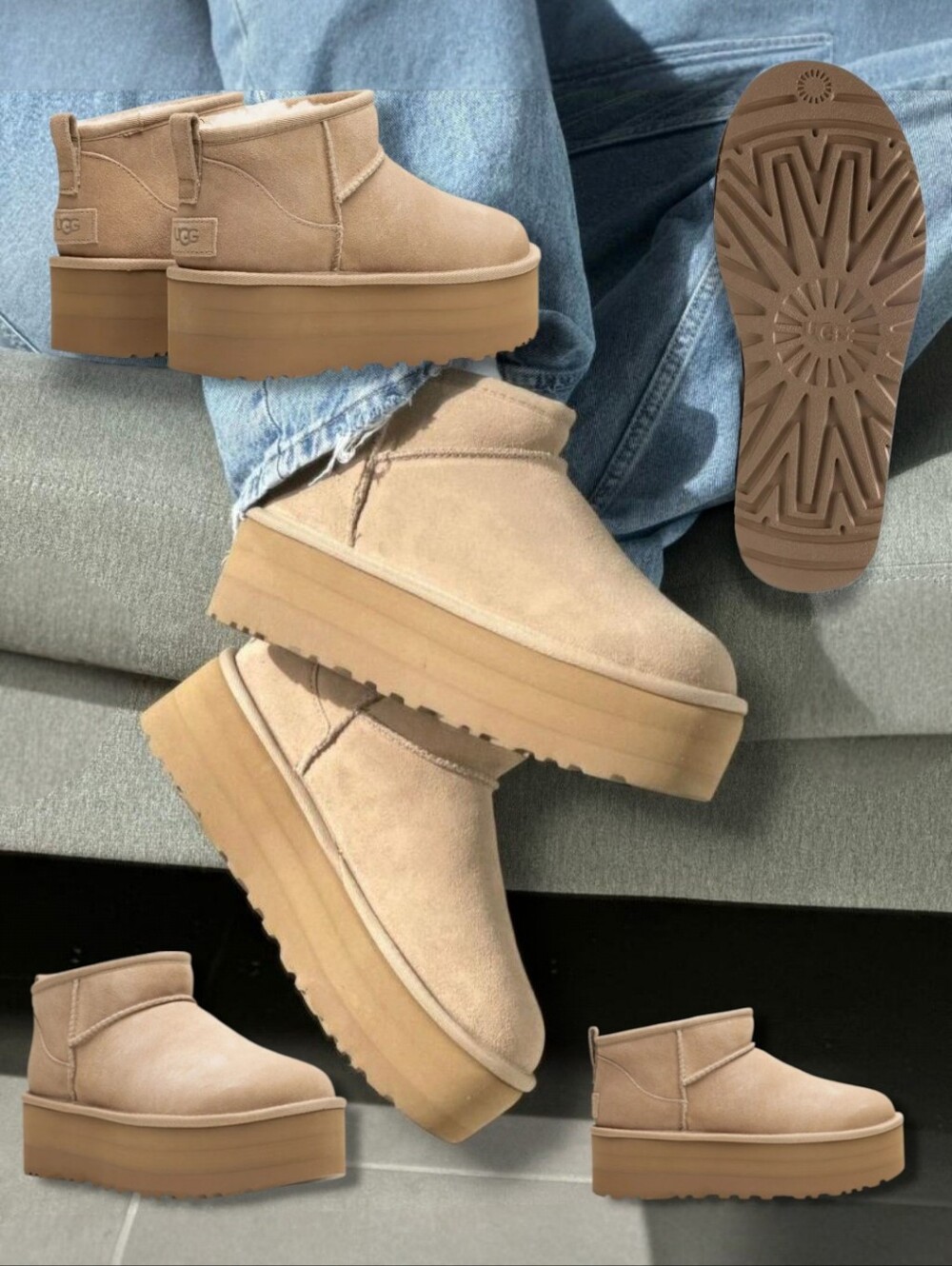 NEW 🤎 UGG Women's Classic Ultra Mini Platform Boots/Sand-Beige